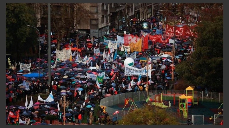 La masiva marcha de este jueves en Capital Federal. 