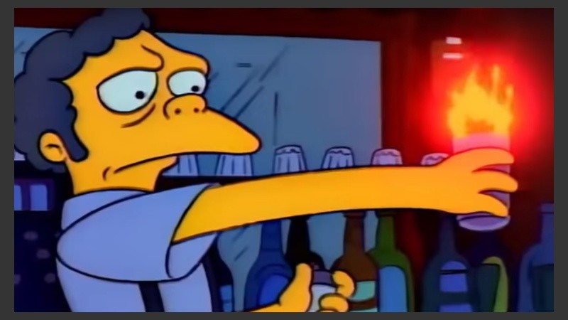 El trago, según la serie animada, debía ser prendido fuego para tener 