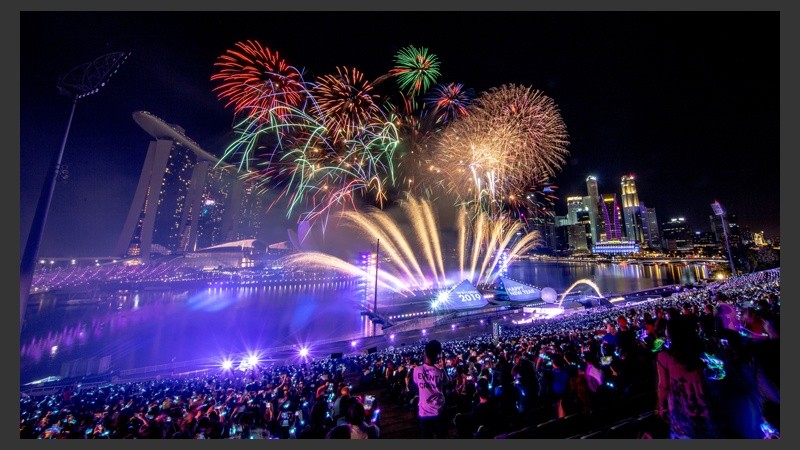 Singapore y su show de fuegos artificiales.