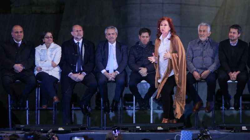 La ex presidenta en el acto de Rosario.