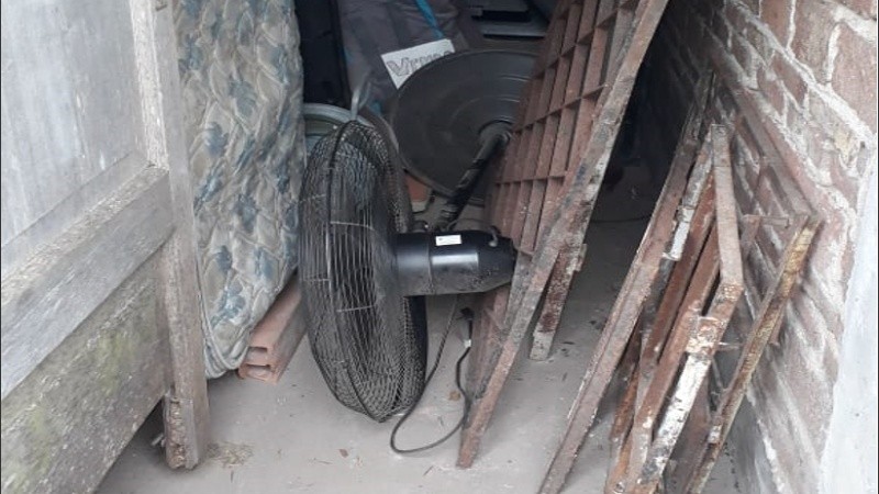 El ventilador que el ladrón no logró llevarse. 