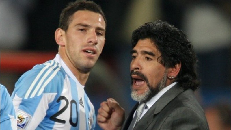 Maxi y Diego, juntos en la Selección en el 2009.