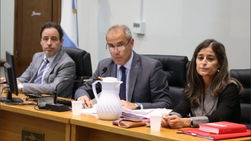 Salvador (centro) y Hernández (derecha) votaron a favor de revocar las absoluciones de Strumia y Michl.