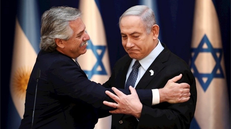 El presidente argentino junto al primer ministro Israelí.