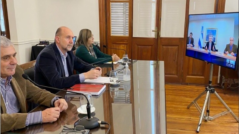 El encuentro virtual en el que se trató la situación de la empresa. 