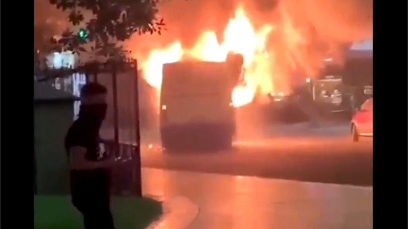 Una captura del video del incendio.