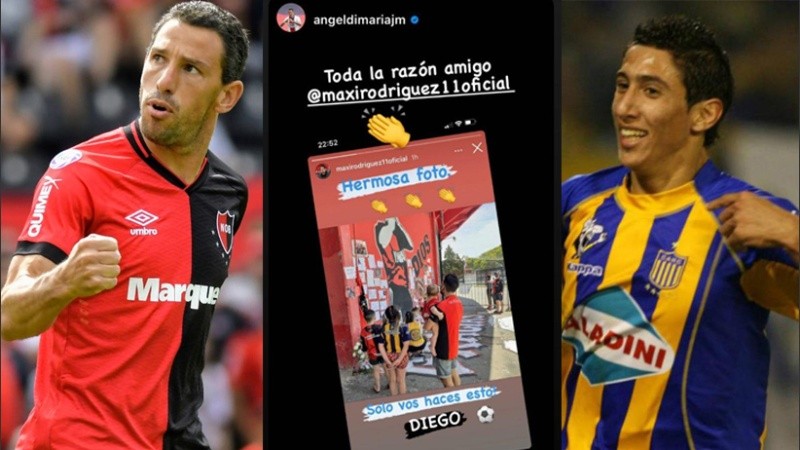 Los referentes de Newel's y Central saludaron a Maradona sin reparar en las diferencias.