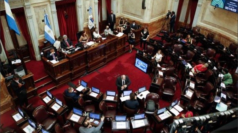 Fotografía de la sesión pública de la ley de legalización del aborto hoy, en el Congreso de la Nación en Buenos Aires.