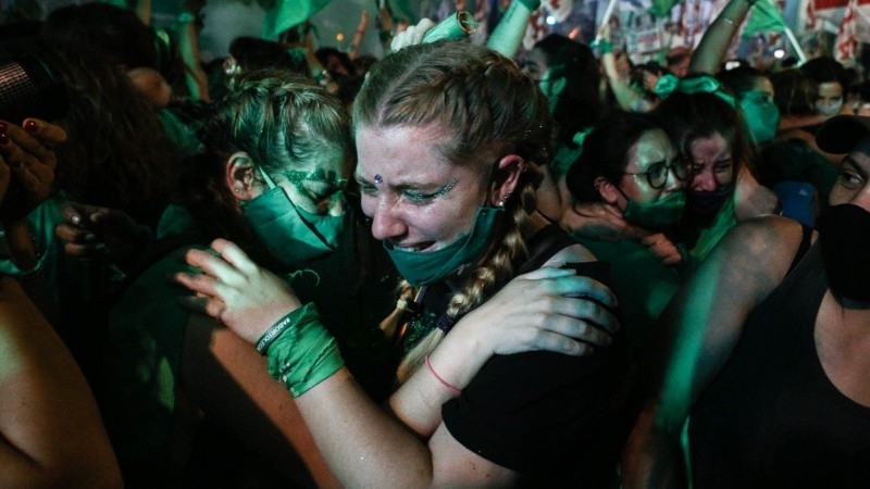 La celebración de las mujeres por la legalización del aborto. 