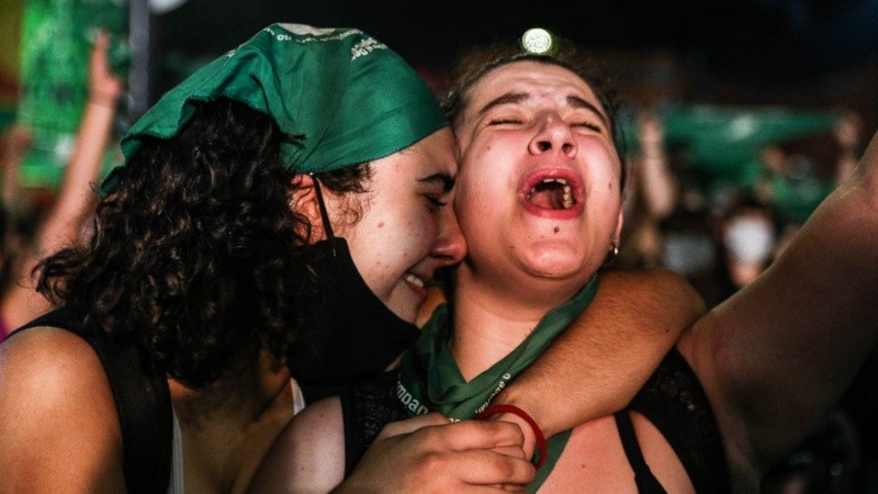 La celebración de las mujeres por la legalización del aborto. 