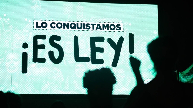 La celebración de las mujeres por la legalización del aborto. 