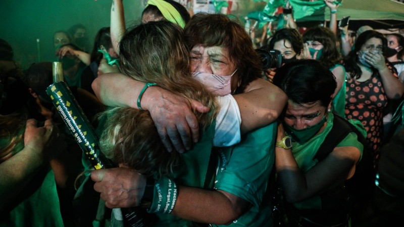 La celebración de las mujeres por la legalización del aborto. 