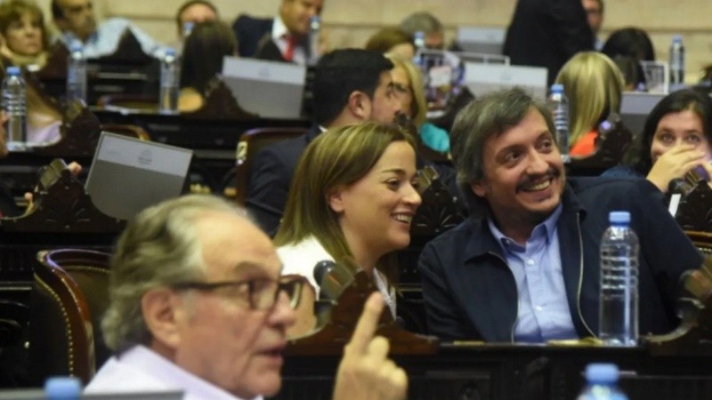Heller, Moreau y Kirchner en pleno debate de Diputados. 