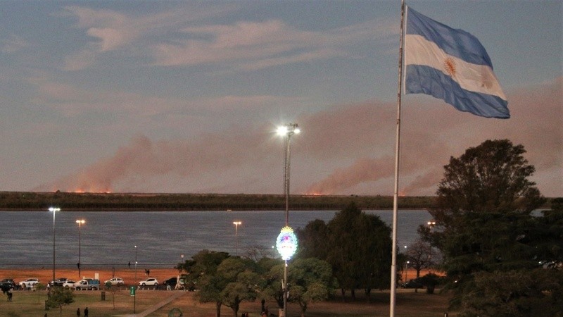 El incendio reportado este miércoles durante la marcha.