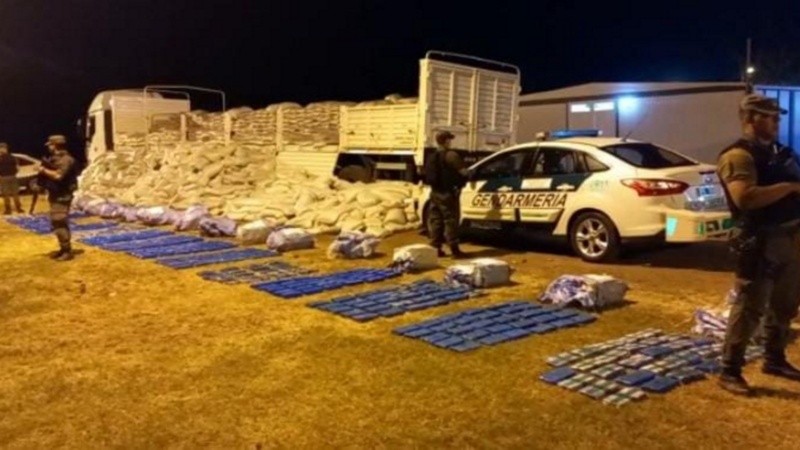Los 427 kilos de cocaína que estaban en el camión que trasladaba porotos.