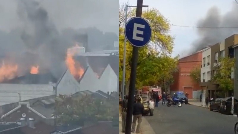 Las imágenes del voraz incendio en el depósito del barrio porteño de Barracas.