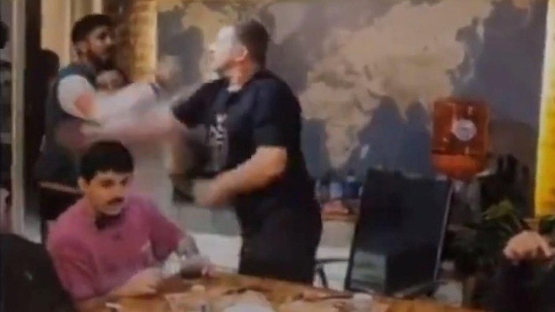 El momento de la pelea.