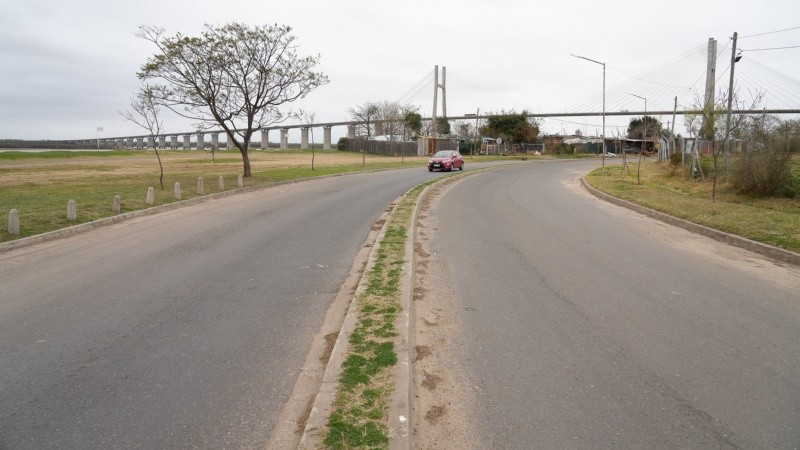 Avenida Los Plátanos en Baigorria, la zona donde podría levantarse el Puerto de la Música.