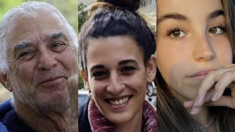 Los tres rehenes israelíes que serán liberados este jueves.