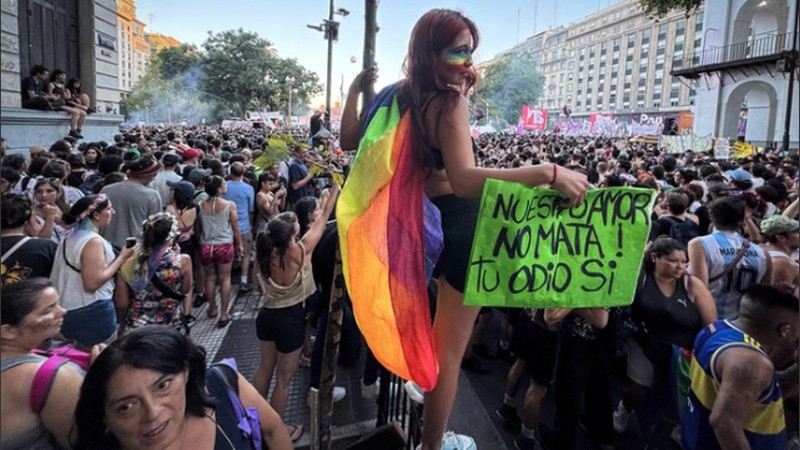 La marcha antifascista en Buenos Aires.