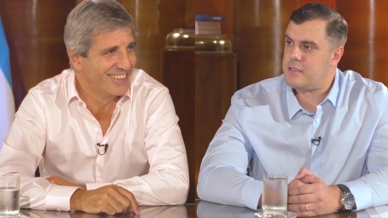 El ministro de Economía, Luis Caputo, y el influencer Daniel Parisini (Gordo Dan).