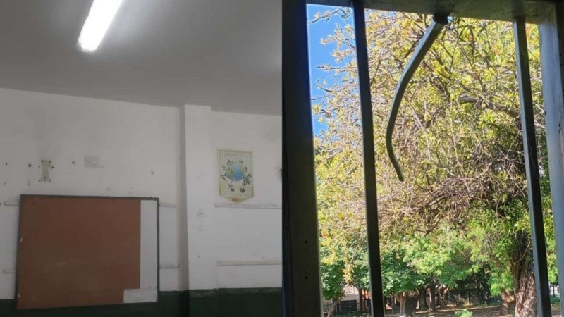 La escuela vandalizada y robada ocho veces en los últimos días.