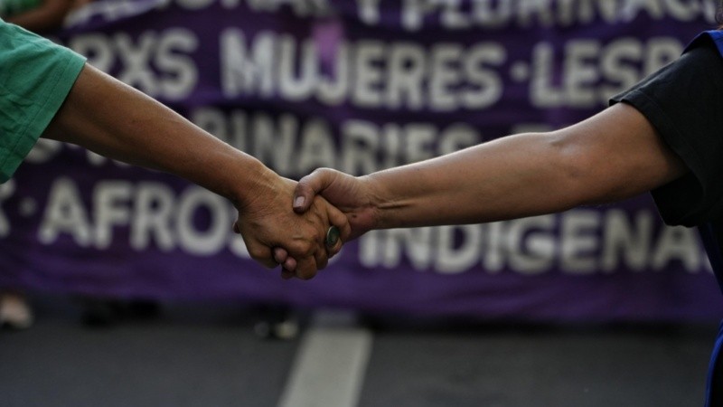 La marcha en Rosario por el Día de la Mujer.