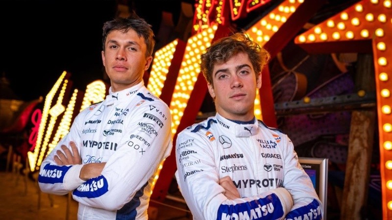 El tailandés Alex Albon y Franco Colapinto, una foto de cuando compartían equipo en Williams en 2024.