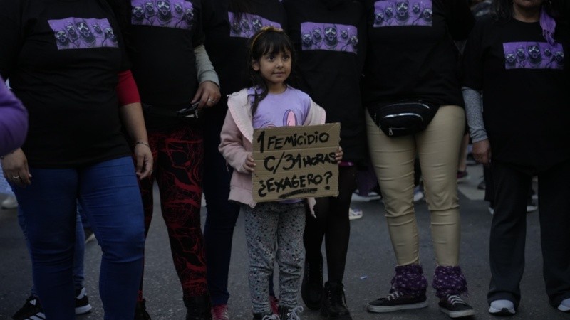 La marcha de Ni una menos en el centro de Rosario.