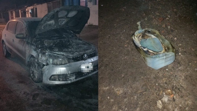 Uno de los autos incendiados esta semana de manera intencional.