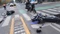 Chocaron dos policías en moto en Pellegrini y Buenos Aires