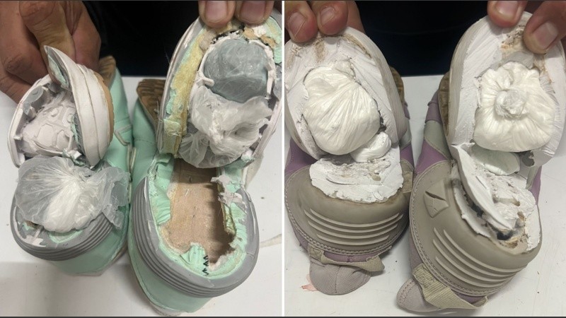 Las suelas atestadas de droga, detectadas en una requisa intensificada.