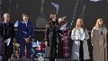 Aunque no habló en el acto oficial, Victoria Villarruel encabezó la toma de promesa a la Bandera