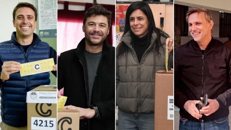 Los candidatos Juan Pedro Aleart, Carolina Labayru, Juan Monteverde y Lisandro Cavatorta.