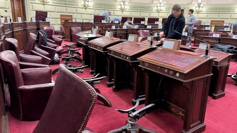 En Diputados trabajan en la adecuación del recinto para recibir el lunes a los convencionales.