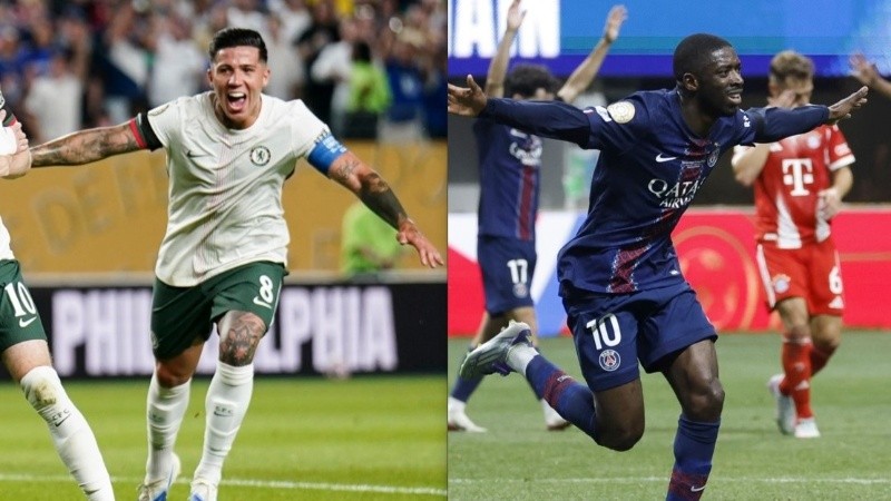 El argentino Enzo Fernández y el francés Dembelé, figuras de los finalistas.