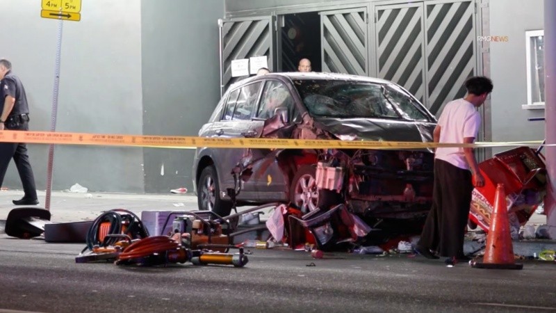 Así quedó el auto tras el atropello.