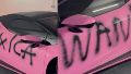 Wanda Nara anunció su próxima canción con grafitis de aerosol en el Lamborghini rosado: "Tóxica"